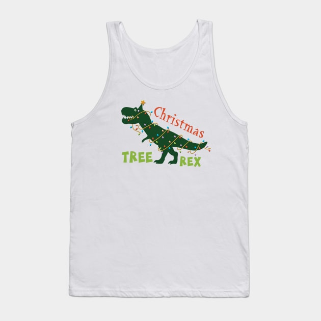 Funny Christmas Tree Rex Tank Top by SoCoolDesigns